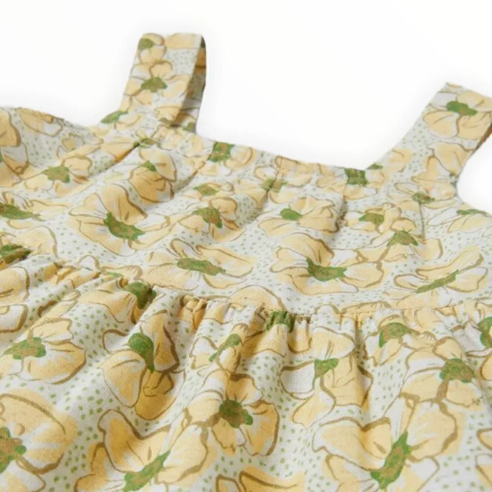 ZARA Kids | Yellow | RUCHED FLORAL DRESS